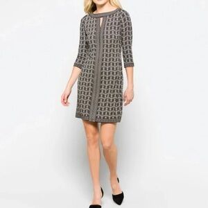 NEW Wisp Stitch Fix Marnie Knit Dress Black and White Patterned Women’s Size 6